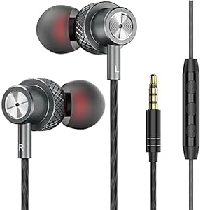 Earphones-JKSWT-Wired-Earbuds-with-Built-in-Microphone-and-Noise-Reduction-Function-In-Ear-Headphones-with-35mm-Headphone-Port-Device-Compatibility JKSWT Earphones, Wired Earbuds with Microphone and Volume Control, High Definition,Powerful Bass Sound, In-Ear…