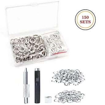 Grommet Kit 150 Pcs 1 2 Inch Grommets Eyelets For Tarpaulin