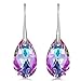 LADY COLOUR Earrings Gift for Women Purple Hook Earrings Crystals Jewelry for Women Gifts for Wife Girlfriend Birthday Gifts for Sister Daughter Her Grandma Grandmother