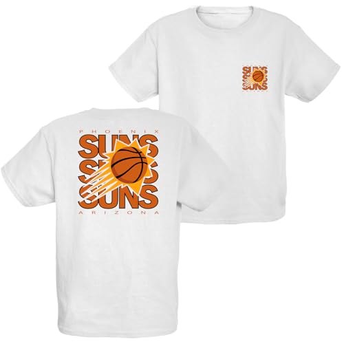 Phoenix Suns NBA Officially Licensed Youth T-Shirt Front/Back Press White, Small