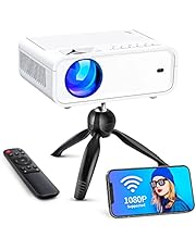 WiFi Mini Projector, ACROJOY 9000 Lumens Video Projector w/ Tripod, 240" Display & HD 1080P Supported, Compatible with TV Stick, HDMI, VGA, TF, AV, USB, iOS & Android Portable Outdoor Movie Projector…