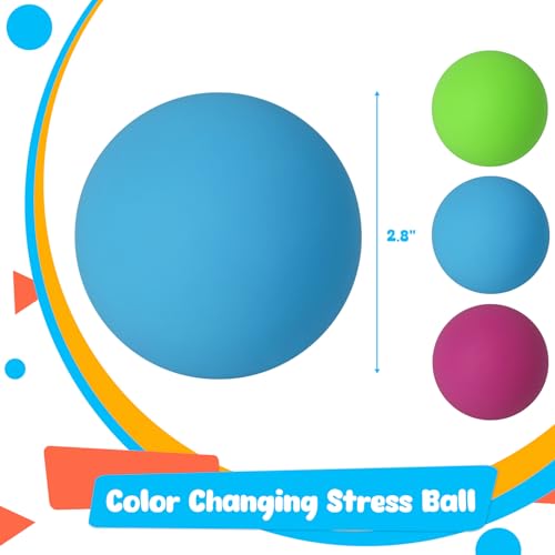 AMOR PRESENT 4PCS Dough Squeeze Balls, Color Changing Fidget Toy Stretchy Stress Balls for Teens Anxiety Relief Autism Hand Exercise 4 Colors