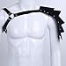 FEESHOW Men's Adjustable One Shoulder Leather Armor Chest Harness Costumes (One Size, Black #2)