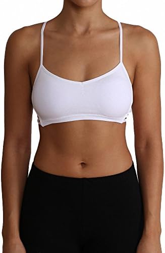 Van Hannah Women's Heather Bra with Adjustable Strap (M, WHITE-SB100)