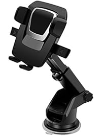 Cyber Cart Adjustable 360 Degrees Rotation Car Mount Car Phone Holder Windowscreen Car Mount Cradle For Mobile Phone (Black)