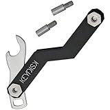 KEYDISK Mini  Slim Key Holder  Aerograde Anodized Aluminum  Compact Keychain Organizer  Great for Lanyards, Key Fobs, Key Ring (Black)