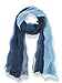 V28 Womens Multi Radient Colors 100% Pure Silk Scarf (41 x 69 inches, Blue)