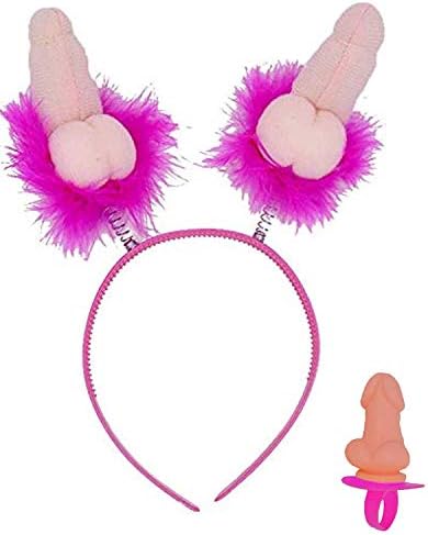 Bridal shower Party Decorations I Headbands and Ring Accessories for Hen Girls Night Out I Bride to be Gag Gift Favors I Bachelorette Supplies Kits