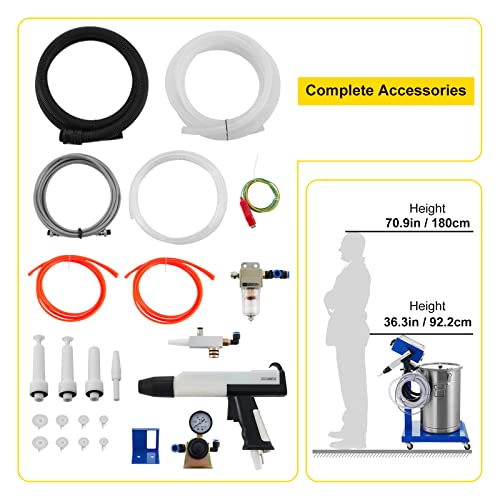 Mophorn 50W 45L Electrostatic Powder Coating Machine with Spraying Gun Paint 450g Per Minute WX