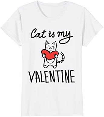 Valentines Day T Shirt - Cat is My Valentine Heart Tshirt