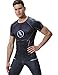Red Plume Mens 3D Digital Printing Short Sleeve T-Shirt Outdoor Running Yoga Fitness Tight Shirt for Men Black