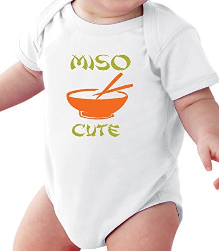 FNB Fashion Me So Cute - Funny Miso Soup Japanise Baby Romper Onesie Unisex WARPPED and Protected With A Clear Poly Bag (0-6 Months, White)
