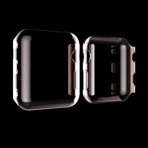 Apple iWatch Screen Protector Pink Case Series 2 by Ubelli - Thinnest iWatch Protective Case (0.3m) for Apple Watches, Snap on Guard Bumper Accessory Cover Snaps On Without Removing Wrist Band (38mm)