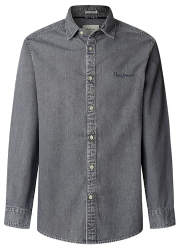 Classic Slim Shirt Chemise, Gris (Denim-8C0), M Homme