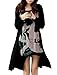 Allegra K Ladies NEW Fashion Long Sleeve Skull Printed Irregular Hem Loose Shirt,Black,S (US 6)