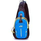 Portable Multi-functional Water Repellent Unisex Outdoor Sports Chest Pack Bum Bag Sling Bag Hiking Daypacks Adjustable Strap Shoulder Backpack Cross Body Bag Blue