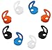 BLUEWALL Eargel Ear Tips for iPhone 7 Earpods, iPhone7 Plus Earpod Earphone Gel Cover Comfortable Soft Gel Thin Anti-Slip Sport Hook Design,4 Pairs,Black White Orange Blue