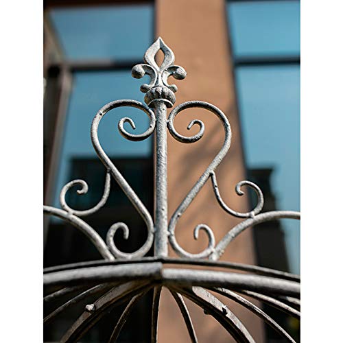 YICOL Rosenbogen Torbogen, Rose Arbours Torbogen für Kletterpflanzen, Pergola im Freien, Metall Gartenbögen, Antikweiß… – Bild 7