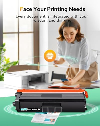 KEENKLE TN-423 TN423 Toner Compatible with Brother TN-423BK TN 423 TN-421 for Brother MFC-L8690CDW Toner HL-L8260CDW MFC-l9570cdw DCP-L8410CDW (TN423BK TN423C TN423Y TN423M, Pack of 4) )