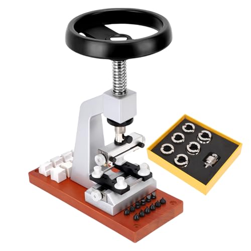 Professional Bench Watch Case Opener Tool, 6 Dies & Adjustable Holder - Watch Back Remover Kit for Watchmaking Repair Accessories