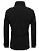 TAM WARE Mens Classic Wool Double Breasted Pea Coat TWCC06-BLACK-US M