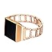 bayite for Fitbit Ionic, Replacement Metal Bracelet Adjustable Fitbit Ionic Bands Rose Gold with Rhinestone