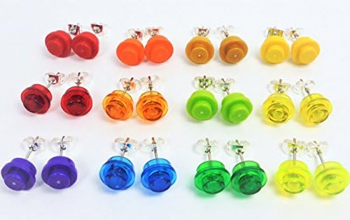Girls Earrings Jewelry 3 Pair Set -Round- You Choose Colors! Pink, Purple, Blue, Green, Yellow, Gold, Orange, Red, and more!