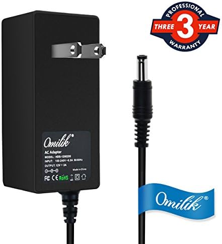 Omilik 6FT 12V AC Adapter Charger for Seagate 1TB External Hard Drive 9SF2A4-500,RCA DRC98090 S 9’’ Portable DVD Player,Bose SoundLink Mini I Bluetooth Speaker,Wd My Book Essential Power Supply Cord