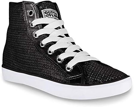 black sequin sneakers womens