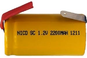 6 x Sub C NiCd Batteries with Tabs (2200 mAh)
