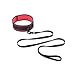 Bekinky Adjustable Leather Soft Neck Collar Choker Necklace with Chain Detachable Leash (Red)