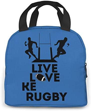 Portable Insulated Lunch Bag - Love Kenyan Rugby Lunch Box Totebag Moisture Resistant Bento Bag - Office School Reusable Lunchbox Container Snacks Organizer