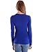 Woman Royal Blue Plain Long Sleeve T-Shirt Crew Neck