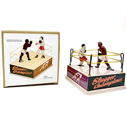 Classic Vintage Clockwork Wind Up Boxing Ring Boxers Children Kids Tin Toys with Key
