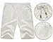 Our Precious Men's Linen and Cotton Casual Classic Fit Short White L