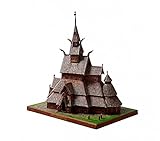 KERANOVA 361 Clever Paper Temples of The World 70 Piece Borgund Stave Church 3D Puzzle, 19 x 14 x 21 cm, 1/87 Scale, Multi Color