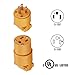 Miady 15 Amp Replacement Plug/Connector Set, 125 Volt NEMA 5-15P & 5-15R Straight Blade Plug Grounding Type/UL listed, (5 SET, Yellow)