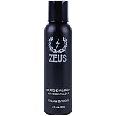 ZEUS Italian Cypress Beard Shampoo for Men with Chamomile, Green Tea & Essential Oils, Deep Cleansing Hydration for Softer Facial Hair (Made in USA) 4 oz.