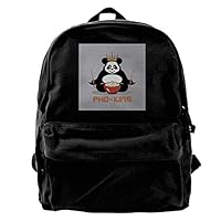 MIJUGGH Canvas Backpack Pho King Panda Rucksack Gym Hiking Laptop Shoulder Bag Daypack for Men Women