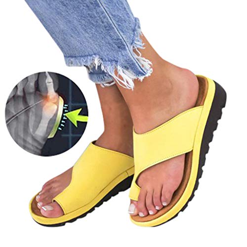 Dressin Women's Sandals 2019 New Women Comfy Platform Sandal Shoes Summer Beach Travel Shoes Fashion Sandal Ladies Shoes Yellow