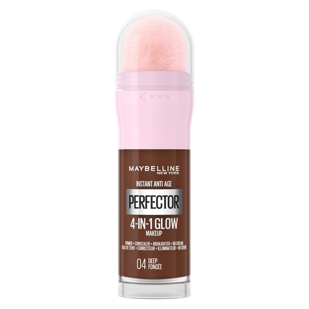 Maybelline New York Instant Anti Age Rewind Perfector, 4-In-1 Glow Primer, Concealer, Highlighter, Self-Adjusting Shades, Evens Skin Tone with a Glow Finish, Shade: 04 Deep