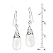 Filigree Swirl Teardrop Mother of Pearl Inlay .925 Sterling Silver Fish Hook Dangle Earrings