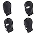 LUOEM Full Cover Zentai Hood Mask Elastic Black Breathable Open Eyes Face Cover Blindfold Mask Cosplay Costume Hood Unisex Headgear Size M