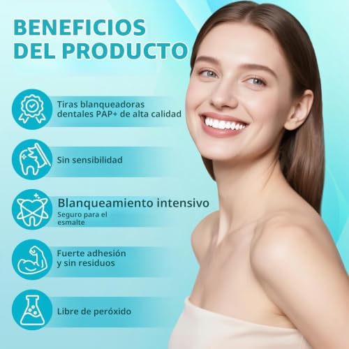 28 Unidades Tiras Blanqueadoras De Dientes, Teeth Whitening Strips, Reduce Eficazmente La Decoloración Dental, Fácil Aplicación En Casa, Refresca Respiración