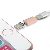 CONMDEX Magnetic Charger Adapter for iPhone Charging Cable Magnetic iPhone 6 6+ 5S Lighting Cable Converter to iPhone 6 6+ 5S (Cable Not Included) (Rose Gold)
