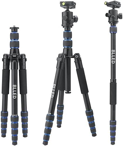 BLLED Professional camera tripod 2-in-1 Aluminum Monopod with 360 Degree Panoramic Panning Dial -Shoulder/Carrying Bag Included Canon, Nikon, Sony, Samsung, Olympus, Panasonic Pentax