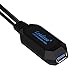 Leadzoe 33 feet Active USB 3.0 Extension Cable A Male to A Female Signal Amplifier Repeater Cord with 5V / 2A Power Adapter