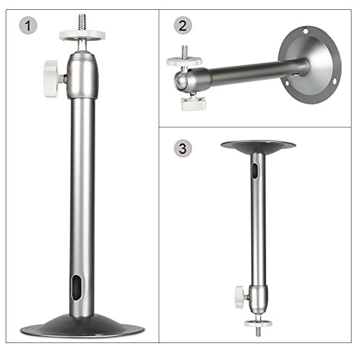 Security Wall Mount, Spessn Aluminum Adjustable Indoor/Outdoor Security Camera Wall/Celling Bracket Stand for Arlo, Arlo Pro, Arlo Pro 2, CCTV Camera Rotary Surveillance Installation Holder