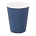 Restaurantware-12 Ounce Disposable Coffee Cups, 500 Ripple Wall Hot Cups For Coffee - Lids Sold Separately, Rolled Rim, Midnight Blue Paper Insulated Coffee Cups, For Hot Coffee, Tea, And More
