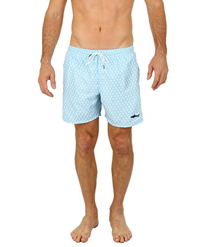 UZZI Men's Malibu Swim Trunks Aqua L